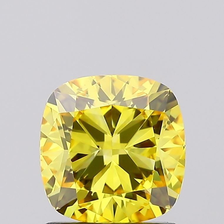 Loose Diamond - CUSHION BRILLIANT 1.32ct Fancy Vivid Yellow VS1: Loose Diamond - CUSHION BRILLIANT 1.32ct Fancy Vivid Yellow VS1 Source: This is a real non-mined Diamond that has been grown in a lab Shape: CUSHION BRILLIANT Carats: 1.32 Color: Fancy Vivid Yellow Ce
