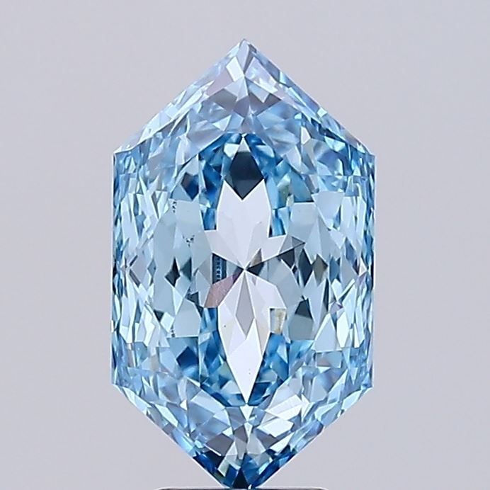 Loose Diamond - HEXAGONAL 5.23ct Fancy Vivid Blue VVS2: Loose Diamond - HEXAGONAL 5.23ct Fancy Vivid Blue VVS2 Source: This is a real non-mined Diamond that has been grown in a lab Shape: HEXAGONAL Carats: 5.23 Color: Fancy Vivid Blue Certification: IGI