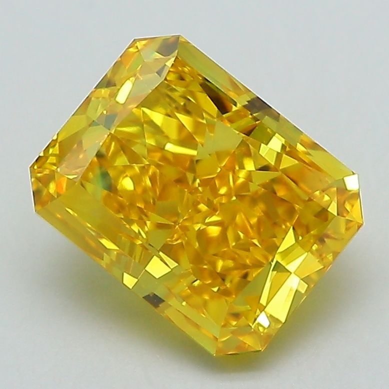 Loose Diamond - RADIANT 2.57ct Fancy Vivid Yellow VS1: Loose Diamond - RADIANT 2.57ct Fancy Vivid Yellow VS1 Source: This is a real non-mined Diamond that has been grown in a lab Shape: RADIANT Carats: 2.57 Color: Fancy Vivid Yellow Certification: IGI Vid