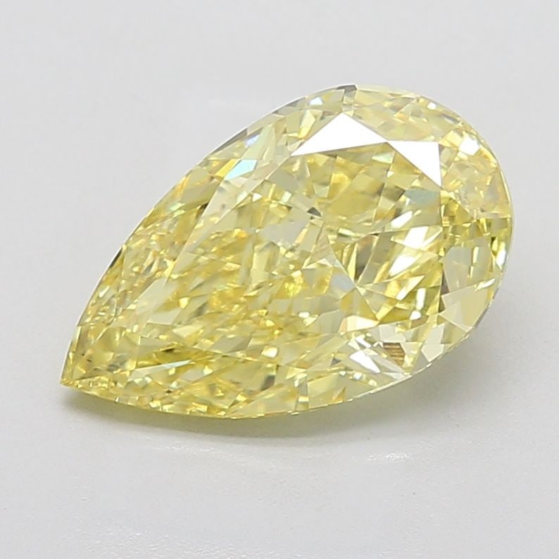 Loose Diamond - PEAR 4.59ct Fancy Vivid Yellow VS1: Loose Diamond - PEAR 4.59ct Fancy Vivid Yellow VS1 Source: This is a real non-mined Diamond that has been grown in a lab Shape: PEAR Carats: 4.59 Color: Fancy Vivid Yellow Certification: IGI Video: