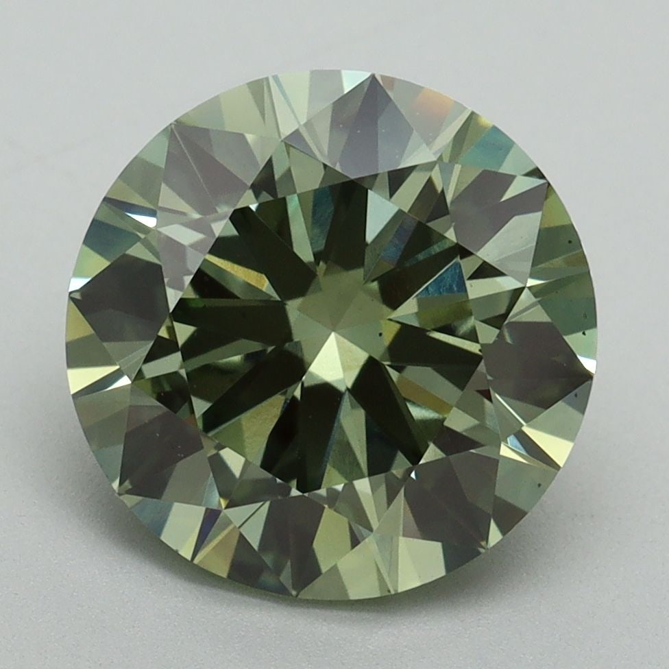 Ideal Loose Diamond - ROUND 4.0ct Fancy Vivid Green VS2: Ideal Loose Diamond - ROUND 4.0ct Fancy Vivid Green VS2 Source: This is a real non-mined Diamond that has been grown in a lab Shape: ROUND Carats: 4.0 Color: Fancy Vivid Green Certification: IGI Video