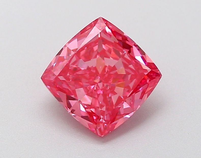 Loose Diamond - CUSHION BRILLIANT 1.21ct Fancy Vivid Pink VS1: Loose Diamond - CUSHION BRILLIANT 1.21ct Fancy Vivid Pink VS1 Source: This is a real non-mined Diamond that has been grown in a lab Shape: CUSHION BRILLIANT Carats: 1.21 Color: Fancy Vivid Pink Certif