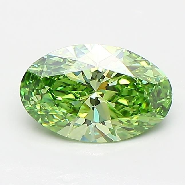 Loose Diamond - OVAL 0.9ct Fancy Vivid Green VS1: Loose Diamond - OVAL 0.9ct Fancy Vivid Green VS1 Source: This is a real non-mined Diamond that has been grown in a lab Shape: OVAL Carats: 0.9 Color: Fancy Vivid Green Certification: IGI Video: