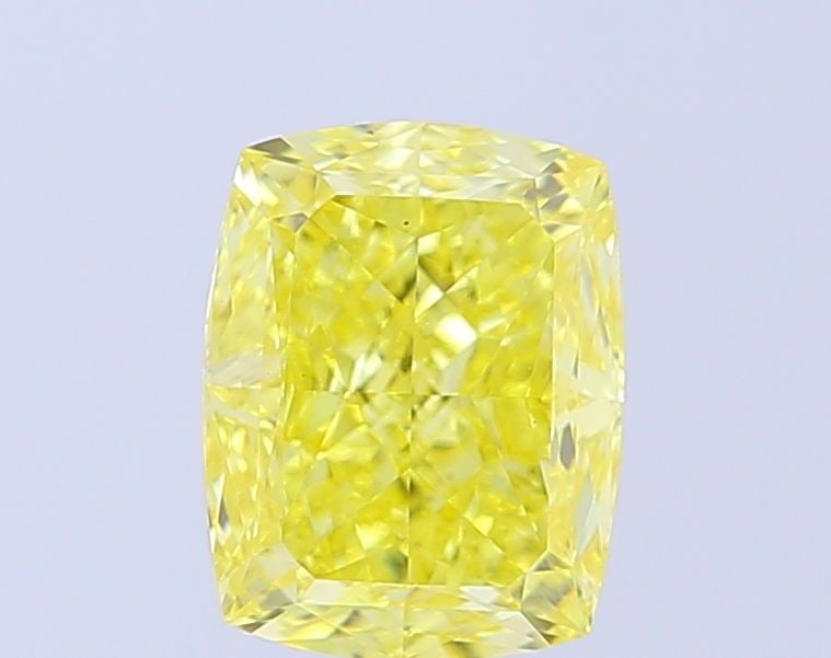 Loose Diamond - CUSHION MODIFIED 2.6ct Fancy Vivid Yellow VS1: Loose Diamond - CUSHION MODIFIED 2.6ct Fancy Vivid Yellow VS1 Source: This is a real non-mined Diamond that has been grown in a lab Shape: CUSHION MODIFIED Carats: 2.6 Color: Fancy Vivid Yellow Certif