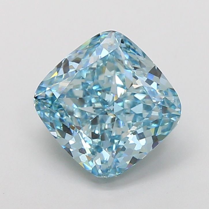 Loose Diamond - CUSHION MODIFIED 4.09ct Fancy Intense Greenish Blue VS1: Loose Diamond - CUSHION MODIFIED 4.09ct Fancy Intense Greenish Blue VS1 Source: This is a real non-mined Diamond that has been grown in a lab Shape: CUSHION MODIFIED Carats: 4.09 Color: Fancy Intense 