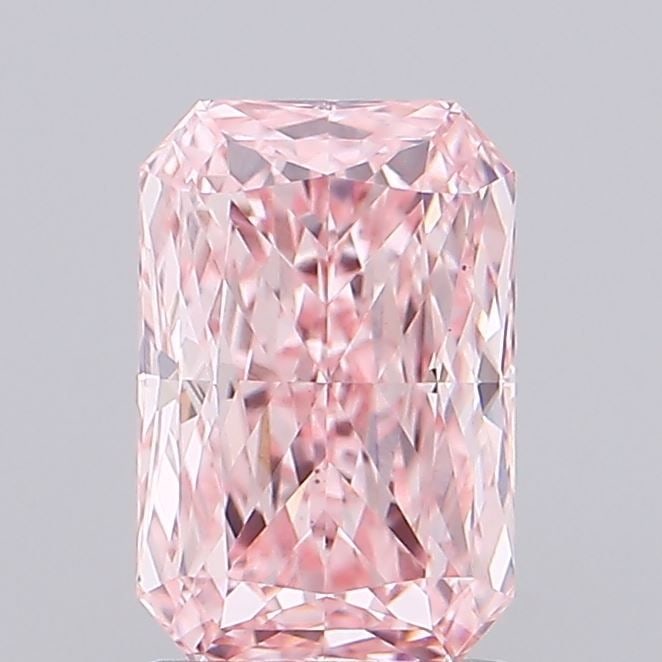 Loose Diamond - RADIANT 1.73ct Fancy Vivid Pink VS1: Loose Diamond - RADIANT 1.73ct Fancy Vivid Pink VS1 Source: This is a real non-mined Diamond that has been grown in a lab Shape: RADIANT Carats: 1.73 Color: Fancy Vivid Pink Certification: IGI Video: