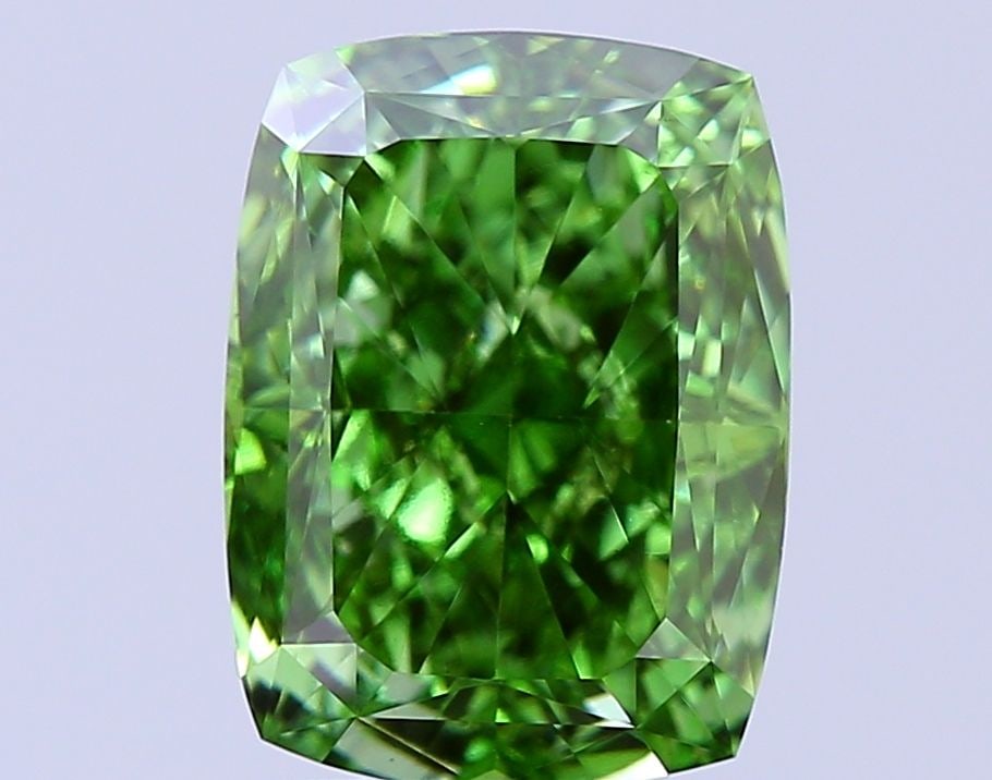 Loose Diamond - CUSHION MODIFIED 1.97ct Fancy Vivid Green VS1: Loose Diamond - CUSHION MODIFIED 1.97ct Fancy Vivid Green VS1 Source: This is a real non-mined Diamond that has been grown in a lab Shape: CUSHION MODIFIED Carats: 1.97 Color: Fancy Vivid Green Certif