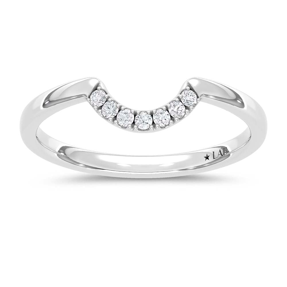 14K White Gold Lab Grown Round Diamond 3/4 Ct.Tw. Chevron Band (1 of 4)