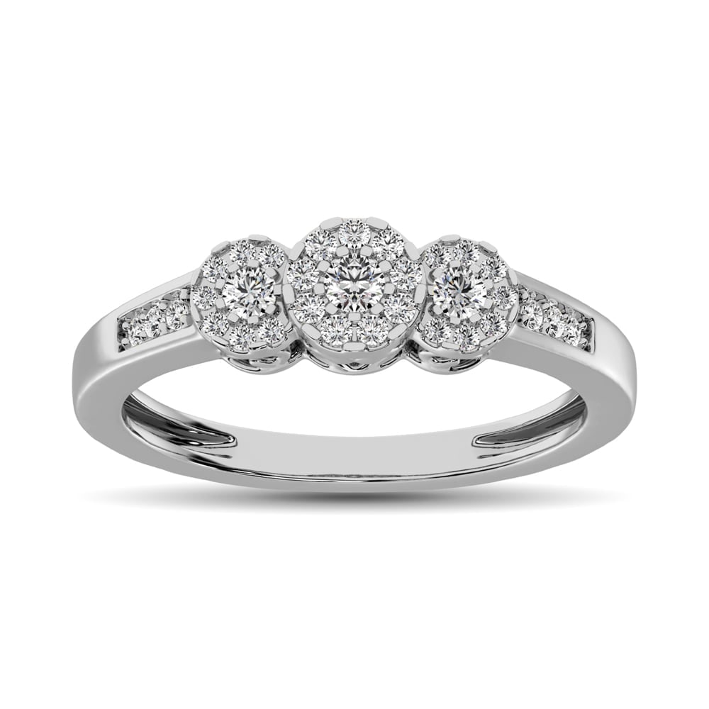 10K White Gold 1/3 Ct.Tw. Diamond Fashion Ring: 10K White Gold 1/3 Ct.Tw. Diamond Fashion Ring This beautiful ring is available in 10K White Gold. There are 32 round diamonds with a total carat weight of 1/3 Ct.Tw. set in a Prong setting. 10k White