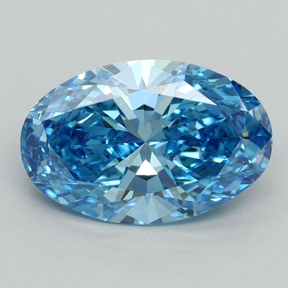 Loose Diamond - OVAL 2.18ct Fancy Vivid Blue VS1: Loose Diamond - OVAL 2.18ct Fancy Vivid Blue VS1 Source: This is a real non-mined Diamond that has been grown in a lab Shape: OVAL Carats: 2.18 Color: Fancy Vivid Blue Certification: IGI Video: