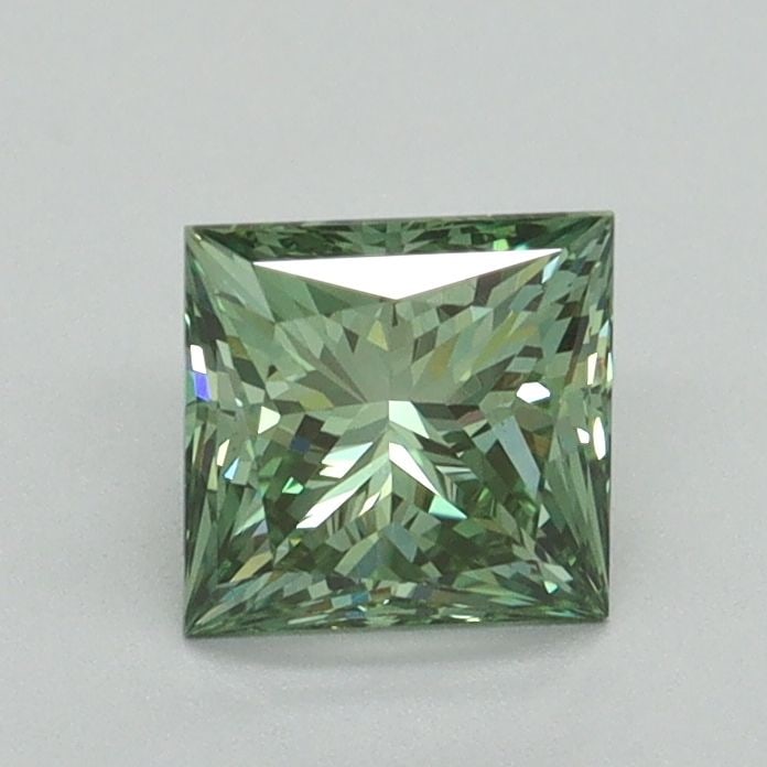 Loose Diamond - PRINCESS 0.88ct Fancy Vivid Green VS1: Loose Diamond - PRINCESS 0.88ct Fancy Vivid Green VS1 Source: This is a real non-mined Diamond that has been grown in a lab Shape: PRINCESS Carats: 0.88 Color: Fancy Vivid Green Certification: IGI Vid
