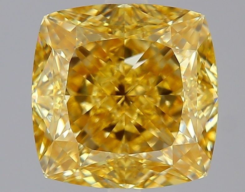 Loose Diamond - CUSHION MODIFIED 3.01ct Fancy Intense Yellow VVS2: Loose Diamond - CUSHION MODIFIED 3.01ct Fancy Intense Yellow VVS2 Source: This is a real non-mined Diamond that has been grown in a lab Shape: CUSHION MODIFIED Carats: 3.01 Color: Fancy Intense Yellow