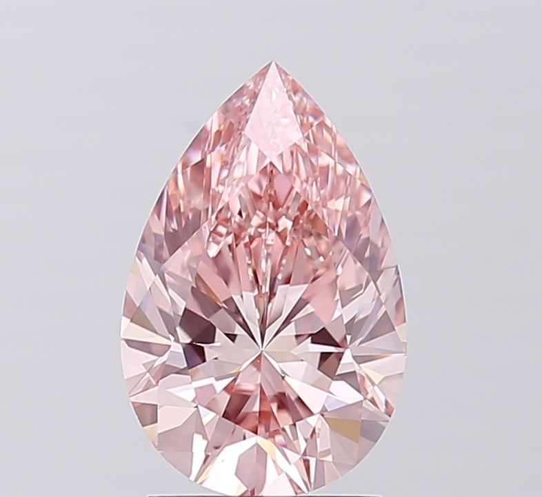Loose Diamond - PEAR 2.01ct Fancy Vivid Pink VS1: Loose Diamond - PEAR 2.01ct Fancy Vivid Pink VS1 Source: This is a real non-mined Diamond that has been grown in a lab Shape: PEAR Carats: 2.01 Color: Fancy Vivid Pink Certification: IGI Video: