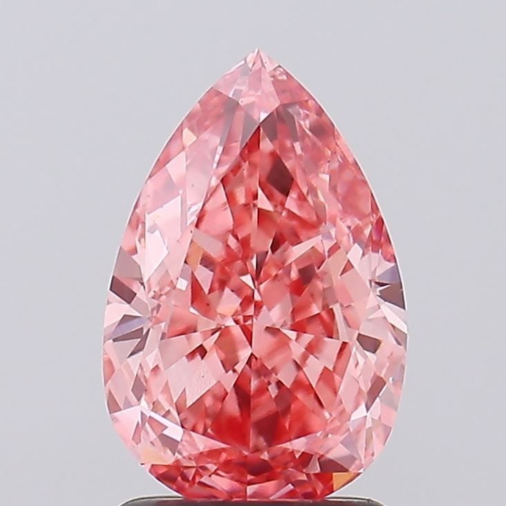 Loose Diamond - PEAR 2.01ct Fancy Vivid Pink VS1: Loose Diamond - PEAR 2.01ct Fancy Vivid Pink VS1 Source: This is a real non-mined Diamond that has been grown in a lab Shape: PEAR Carats: 2.01 Color: Fancy Vivid Pink Certification: IGI Video: