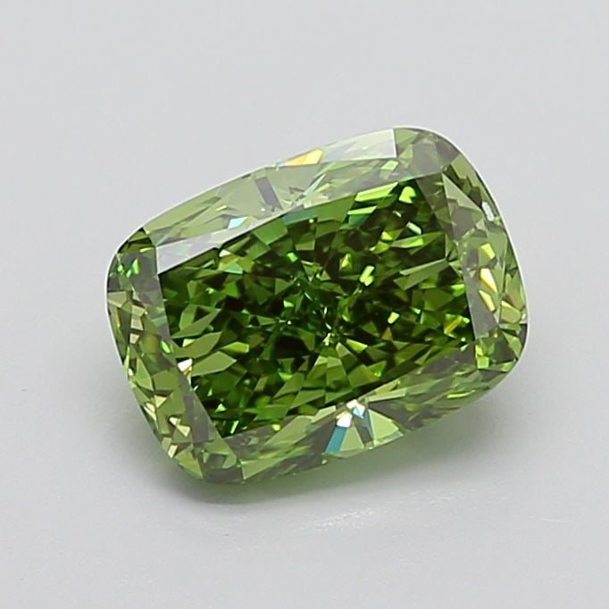 Loose Diamond - CUSHION MODIFIED 3.14ct Fancy Vivid Green VVS2: Loose Diamond - CUSHION MODIFIED 3.14ct Fancy Vivid Green VVS2 Source: This is a real non-mined Diamond that has been grown in a lab Shape: CUSHION MODIFIED Carats: 3.14 Color: Fancy Vivid Green Certi