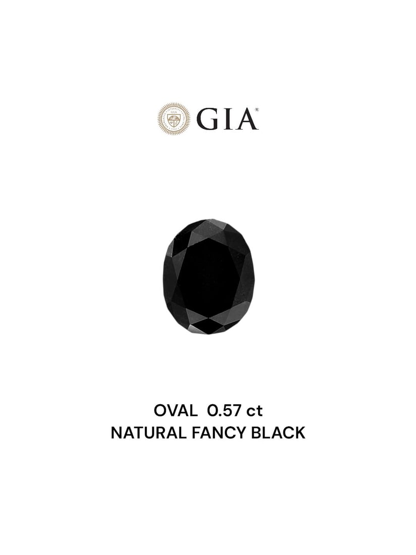 Loose Diamond - OVAL 0.57ct Fancy Black VVS2: Loose Diamond - OVAL 0.57ct Fancy Black VVS2 Source: Natural Shape: OVAL Carats: 0.57 Color: Fancy Black Certification: GIA Video: