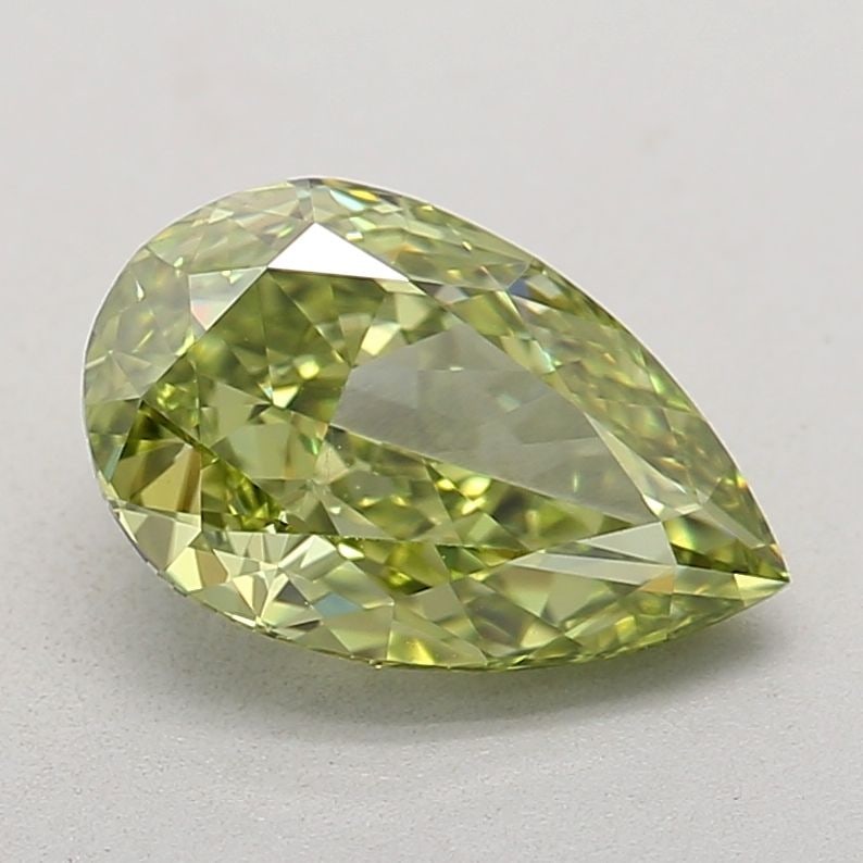 Loose Diamond - PEAR 1.07ct Fancy Vivid Green VVS1: Loose Diamond - PEAR 1.07ct Fancy Vivid Green VVS1 Source: This is a real non-mined Diamond that has been grown in a lab Shape: PEAR Carats: 1.07 Color: Fancy Vivid Green Certification: IGI Video:
