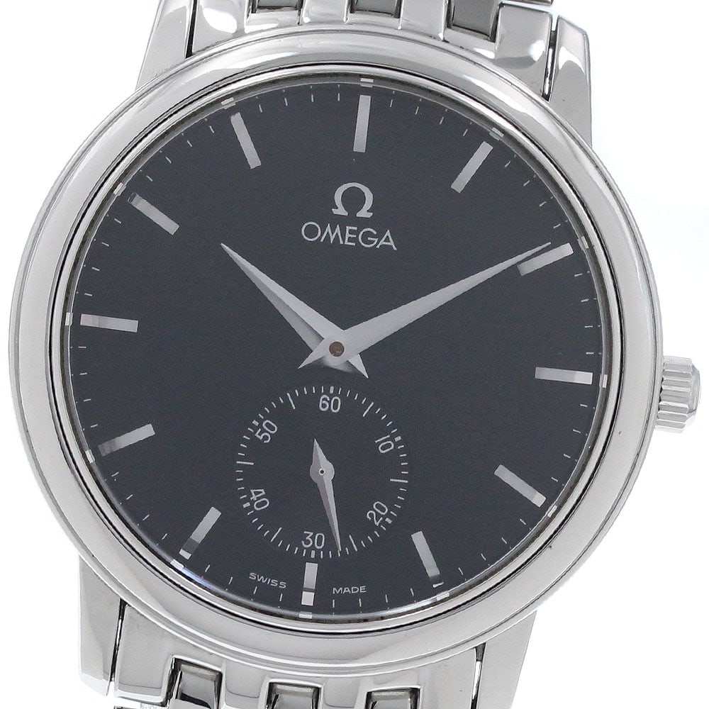 OMEGA De Ville Prestige 4520.51 Manual Wind Small Seconds Watch: OMEGA De Ville Prestige 4520.51 Manual Wind Small Seconds Watch This OMEGA De Ville Prestige Small Seconds men's wristwatch features a stainless steel case and band with a black dial. The watch is pow