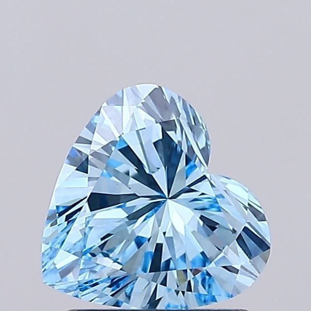 Loose Diamond - HEART 1.06ct Fancy Vivid Blue VS1: Loose Diamond - HEART 1.06ct Fancy Vivid Blue VS1 Source: This is a real non-mined Diamond that has been grown in a lab Shape: HEART Carats: 1.06 Color: Fancy Vivid Blue Certification: IGI Video: