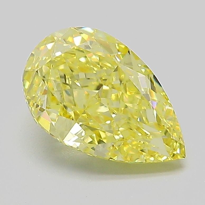 Loose Diamond - PEAR 2.0ct Fancy Vivid Yellow VS2: Loose Diamond - PEAR 2.0ct Fancy Vivid Yellow VS2 Source: This is a real non-mined Diamond that has been grown in a lab Shape: PEAR Carats: 2.0 Color: Fancy Vivid Yellow Certification: IGI Video: