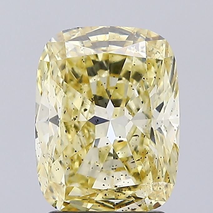 Loose Diamond - CUSHION BRILLIANT 2.05ct Fancy Vivid Yellow SI2: Loose Diamond - CUSHION BRILLIANT 2.05ct Fancy Vivid Yellow SI2 Source: This is a real non-mined Diamond that has been grown in a lab Shape: CUSHION BRILLIANT Carats: 2.05 Color: Fancy Vivid Yellow Ce