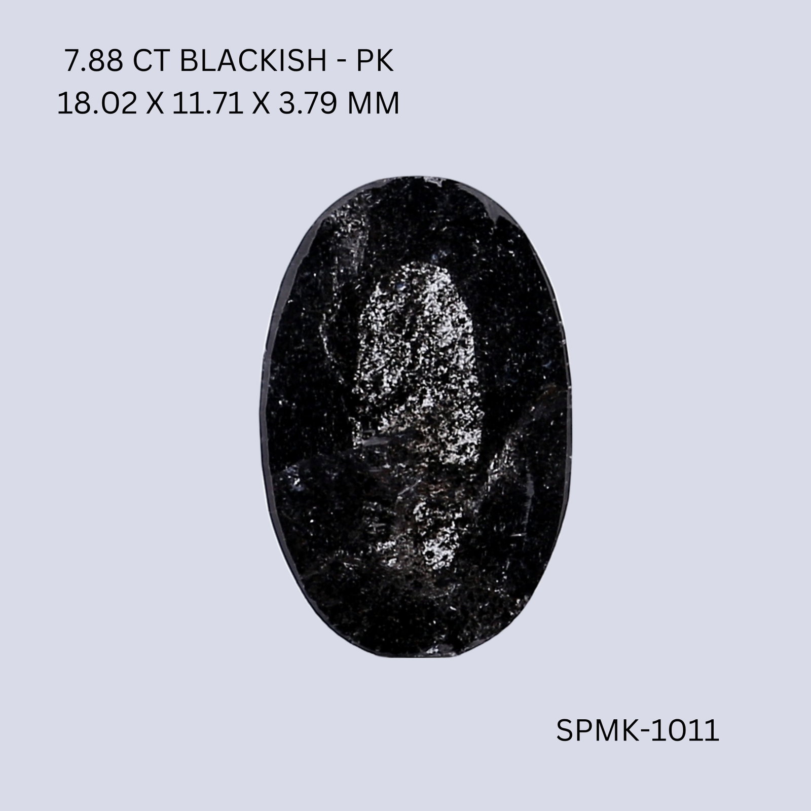 Loose Diamond - OVAL 7.88ct Black I1: Loose Diamond - OVAL 7.88ct Black I1 Source: Natural Shape: OVAL Carats: 7.88 Color: Black Certification: NONE The Diamond Depot Guarantee: All items in this auction are guaranteed to be 100% authenti