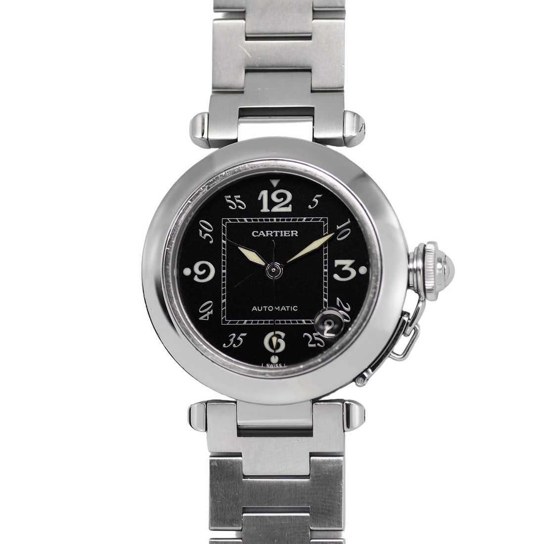 Cartier Pasha C 35mm Automatic Stainless Steel Black Dial Watch (1 of 7)