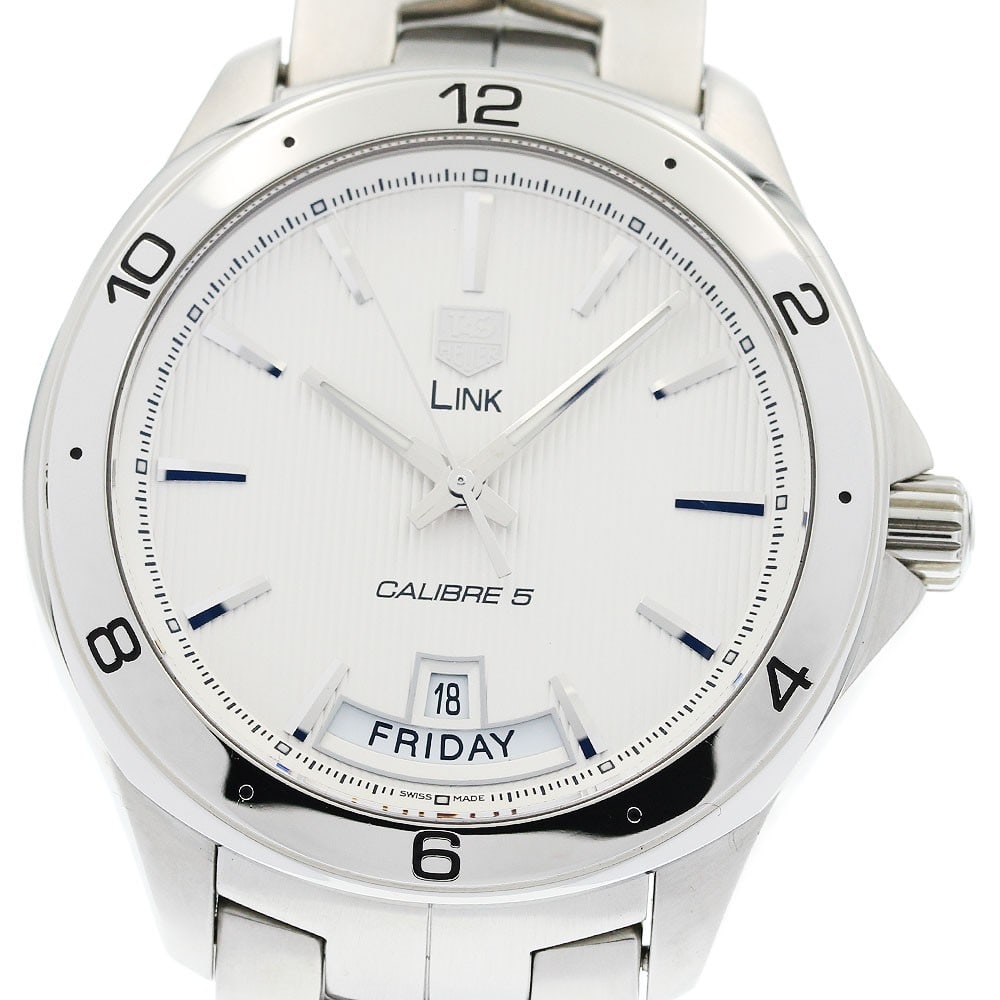Men's TAG Heuer Link Automatic Day-Date Watch WAT2011-0: Men's TAG Heuer Link Automatic Day-Date Watch WAT2011-0 This TAG HEUER WAT2011-0 Link Day-Date Automatic men's wristwatch offers Swiss craftsmanship and a sophisticated design. It features an automati