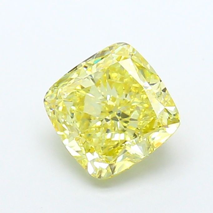 Loose Diamond - CUSHION MODIFIED 2.02ct Fancy Intense Yellow VVS2: Loose Diamond - CUSHION MODIFIED 2.02ct Fancy Intense Yellow VVS2 Source: This is a real non-mined Diamond that has been grown in a lab Shape: CUSHION MODIFIED Carats: 2.02 Color: Fancy Intense Yellow