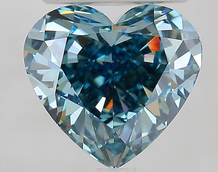 Loose Diamond - HEART 3.1ct Fancy Vivid Greenish Blue VS1: Loose Diamond - HEART 3.1ct Fancy Vivid Greenish Blue VS1 Source: This is a real non-mined Diamond that has been grown in a lab Shape: HEART Carats: 3.1 Color: Fancy Vivid Greenish Blue Certification: