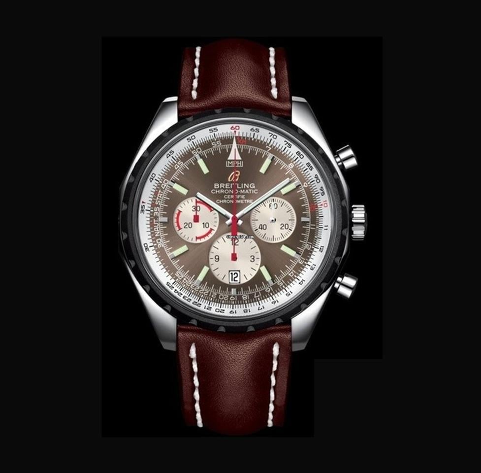 Breitling Chrono-Matic Brown Dial Leather Band A14360 Papers 2010 (1 of 8)