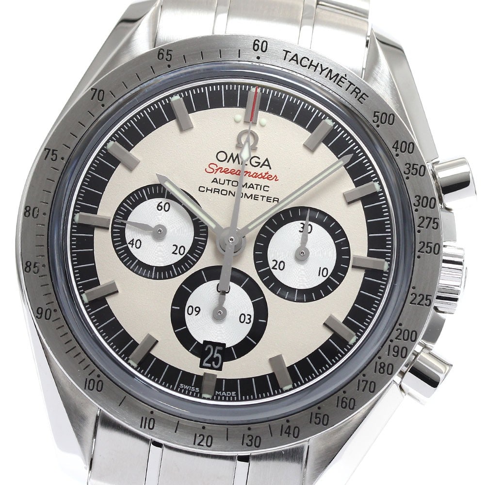 OMEGA Schumacher Speedmaster Chronograph Men's Wristwatch 3506.31: OMEGA Schumacher Speedmaster Chronograph Men's Wristwatch 3506.31 This is an OMEGA Speedmaster Racing Legend Schumacher chronograph wristwatch designed for men. Made in Switzerland, this pre-owned tim