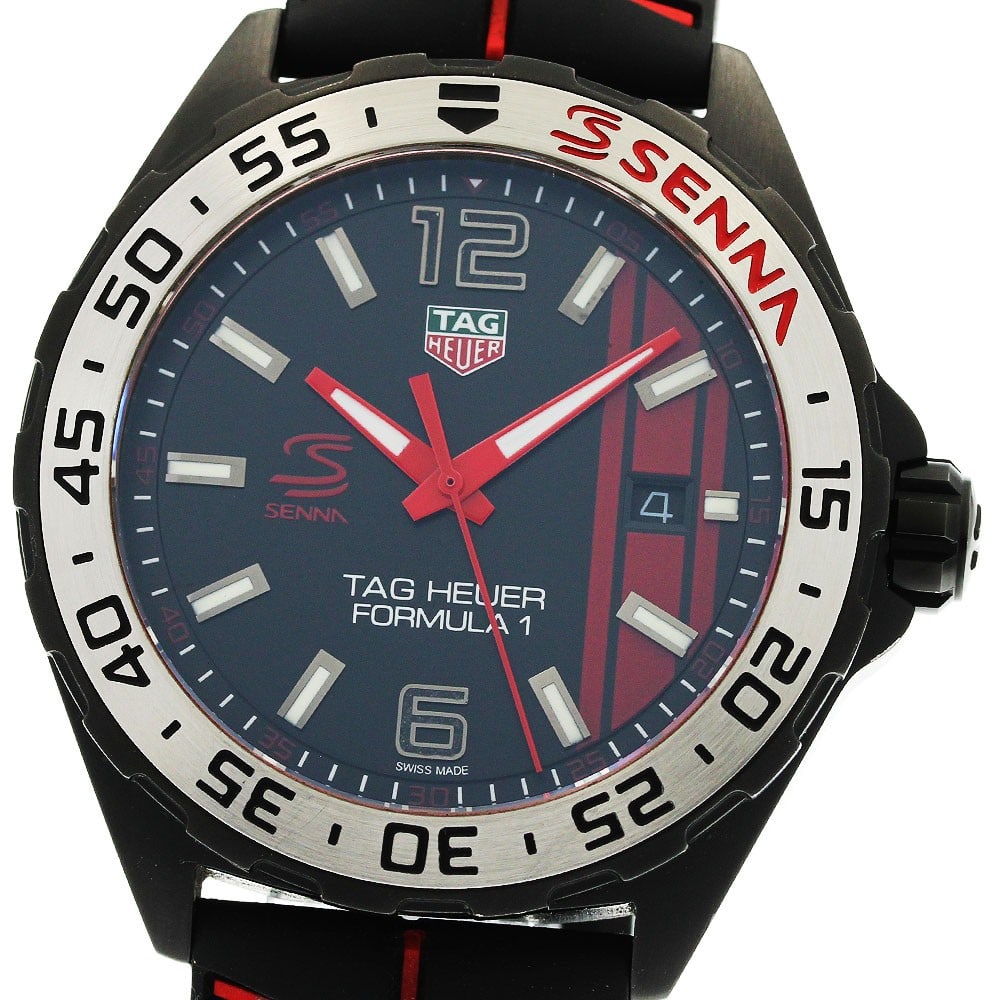 TAG HEUER Formula 1 Senna Quartz Men's Wristwatch WAZ1014: TAG HEUER Formula 1 Senna Quartz Men's Wristwatch WAZ1014 This TAG HEUER Formula 1 Ayrton Senna Date Quartz men's wristwatch offers a stylish and functional design. Made in Switzerland, it features a 