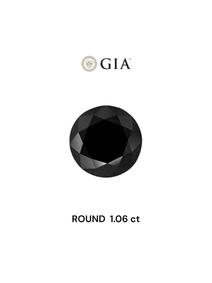 Loose Diamond - ROUND 1.06ct Fancy Black VVS2: Loose Diamond - ROUND 1.06ct Fancy Black VVS2 Source: Natural Shape: ROUND Carats: 1.06 Color: Fancy Black Certification: GIA Video: