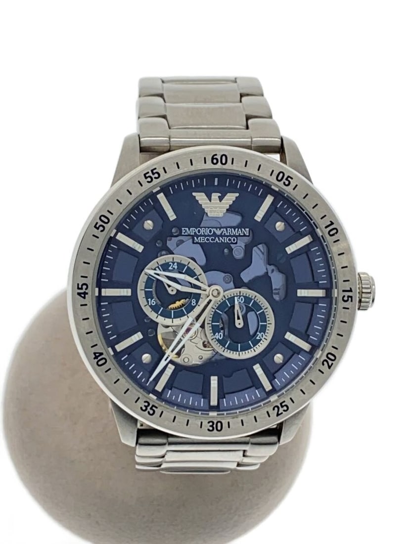 Emporio Armani Meccanico Blue Stainless Steel Wristwatch: Emporio Armani Meccanico Blue Stainless Steel Wristwatch This Emporio Armani Meccanico AR-60052-50 men's wristwatch features a blue stainless steel case and strap. Designed for men, the watch is pre-o