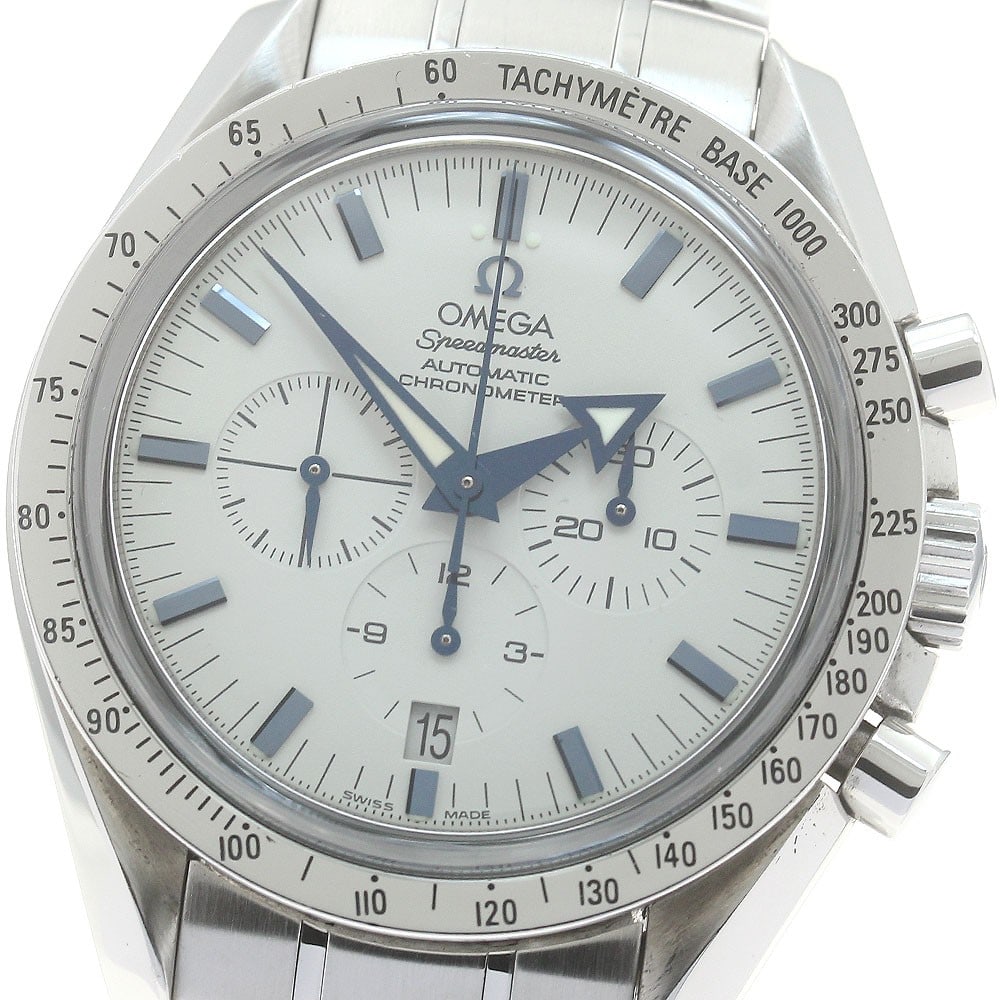 Omega Speedmaster Broad Arrow Men's Chronograph Wristwatch 3551.20: Omega Speedmaster Broad Arrow Men's Chronograph Wristwatch 3551.20 This is an OMEGA Speedmaster Broad Arrow Chronograph wristwatch designed for men. Crafted in Switzerland, this pre-owned timepiece ex