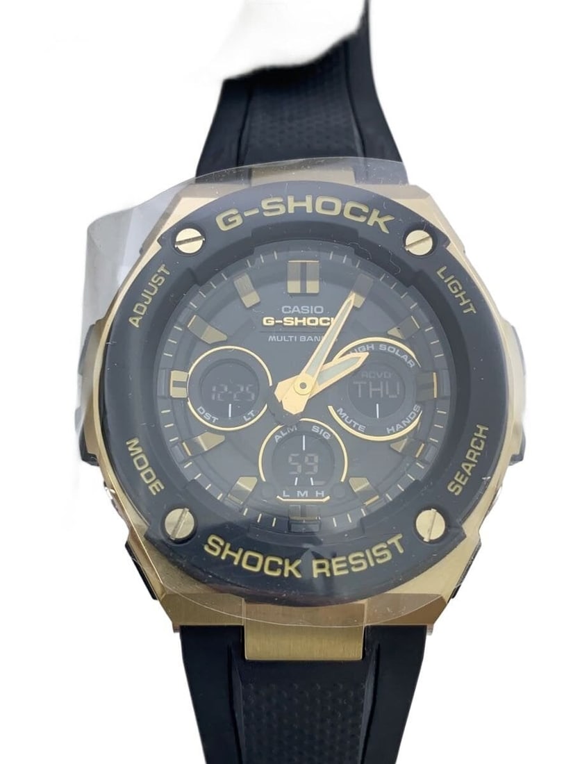 Casio G Shock GST 300G 1A9JF Black Rubber Men's Wristwatch: Casio G Shock GST 300G 1A9JF Black Rubber Men's Wristwatch This CASIO G-SHOCK GST-300G-1A9JF men's wristwatch features a durable black rubber case and band. Sourced and made in Japan, the watch is des