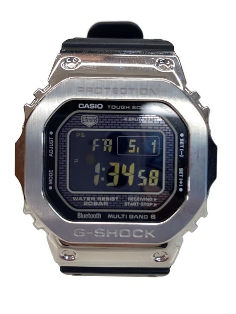 Casio G-Shock GMW-B5000-1JF Silver Solar Bluetooth Men's Wristwatch: Casio G-Shock GMW-B5000-1JF Silver Solar Bluetooth Men's Wristwatch This CASIO G-SHOCK GMW-B5000-1JF is a solar-powered digital wristwatch designed for men. The watch features Bluetooth connectivity a