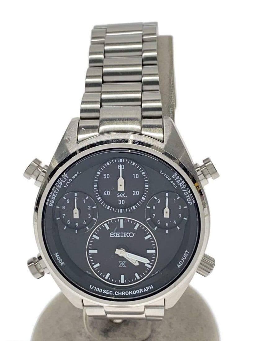 Seiko Prospex Speedtimer Black Stainless Steel Wristwatch: Seiko Prospex Speedtimer Black Stainless Steel Wristwatch This SEIKO PROSPEX SPEEDTIMER 8A50-00A0 is a men's wristwatch crafted in stainless steel with a black dial. Made in Japan, the watch features 