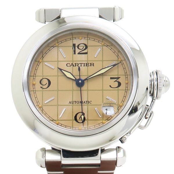 Cartier Pasha C 35mm Automatic Orange Dial Unisex Wristwatch: Cartier Pasha C 35mm Automatic Orange Dial Unisex Wristwatch This Cartier Pasha C wristwatch features a 35mm case and an automatic movement, paired with a striking orange dial. Designed for unisex wea