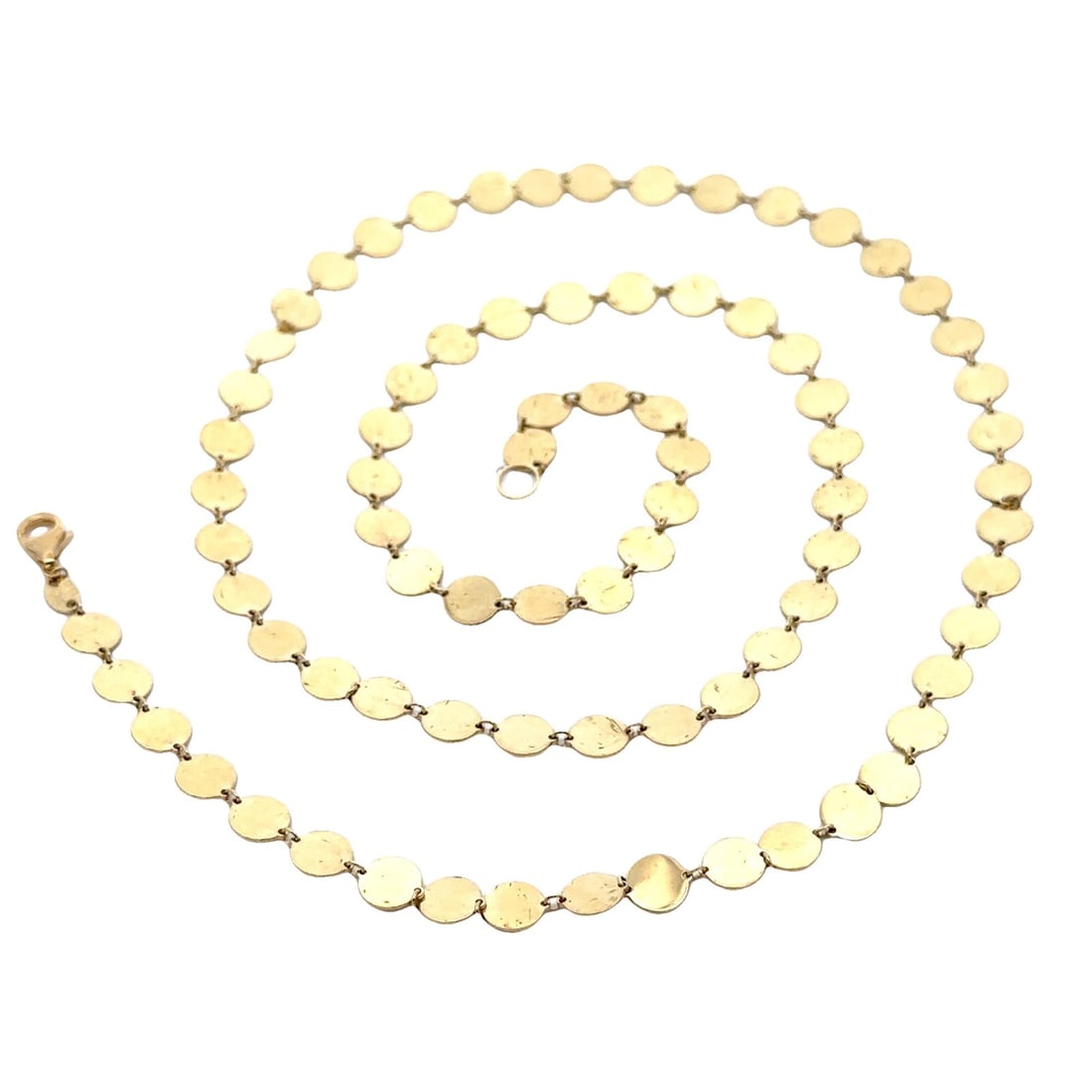 14k Yellow Gold 24 Inch Polished Round Circle Link Necklace: 14k Yellow Gold 24 Inch Polished Round Circle Link Necklace Elevate your jewelry collection with this stunning 14k Yellow Gold Polished Finish Round Circle Layerable Chain Link Necklace. Crafted from 