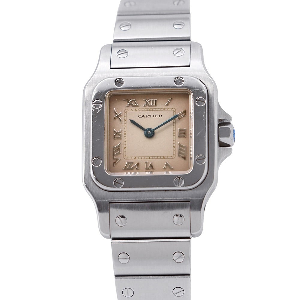 Cartier Santos Galbee SM Quartz Stainless Steel Women's Wristwatch: Cartier Santos Galbee SM Quartz Stainless Steel Women's Wristwatch This Cartier Santos Galbee SM W20017D6 is a sophisticated women's wristwatch featuring a reliable quartz movement. The watch is craft