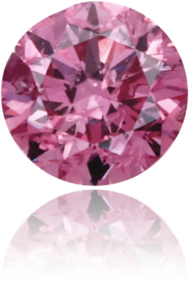 Loose Diamond - ROUND 0.11ct Fancy Vivid Pink I2: Loose Diamond - ROUND 0.11ct Fancy Vivid Pink I2 Source: Natural Shape: ROUND Carats: 0.11 Color: Fancy Vivid Pink Certification: GIA The Diamond Depot Guarantee: All items in this auction are guarant