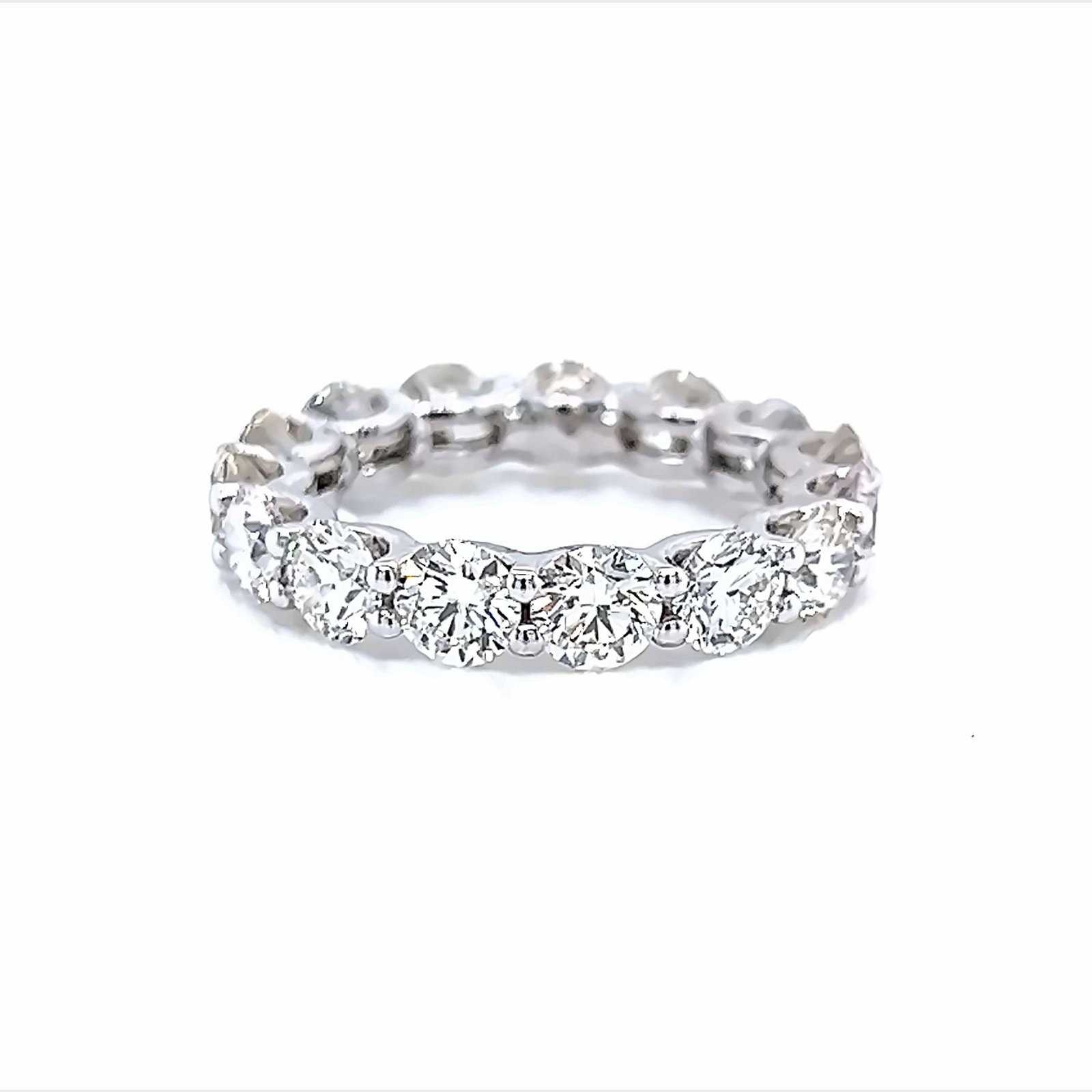 4.69ct Round Diamond Eternity Band 18k White Gold - 3