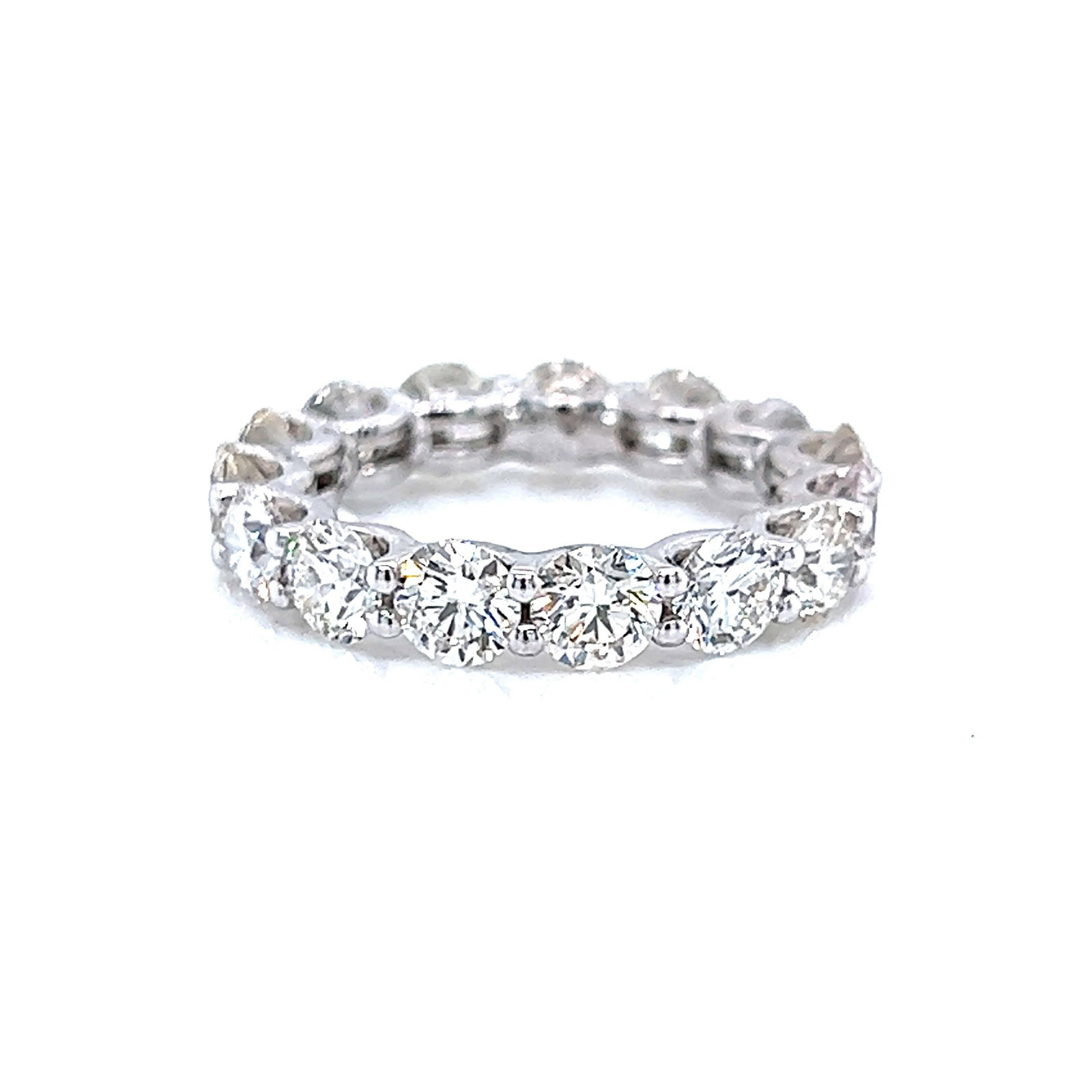 4.69ct Round Diamond Eternity Band 18k White Gold - 4
