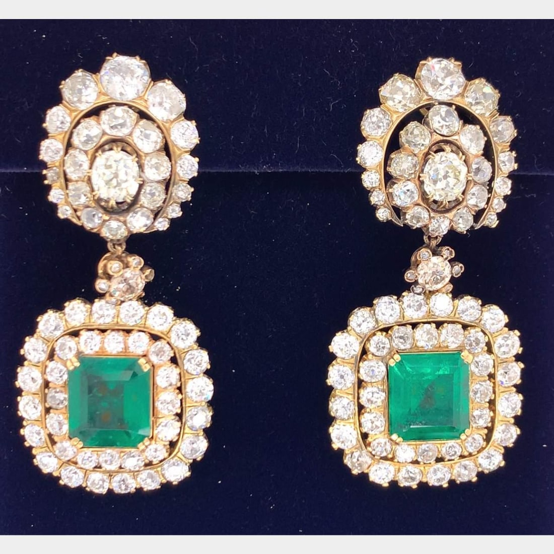 GIA Certified 14.67 Ct Colombian Emerald Diamond Earrings 18k Gold - 4