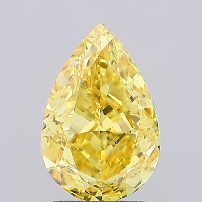 Loose Diamond - PEAR 2.0ct Fancy Vivid Yellow VS1: Loose Diamond - PEAR 2.0ct Fancy Vivid Yellow VS1 Source: This is a real non-mined Diamond that has been grown in a lab Shape: PEAR Carats: 2.0 Color: Fancy Vivid Yellow Certification: IGI Video: