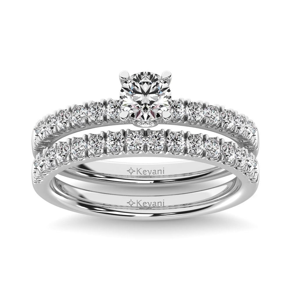Diamond 1 Ct.Tw. Bridal Ring in 14K White Gold: Diamond 1 Ct.Tw. Bridal Ring in 14K White Gold 14k White Gold Stone Color: G-h Stone Clarity: Si2 Each ring is presented in standard size 6.5. Complimentary resizing is available between sizes 510 (in