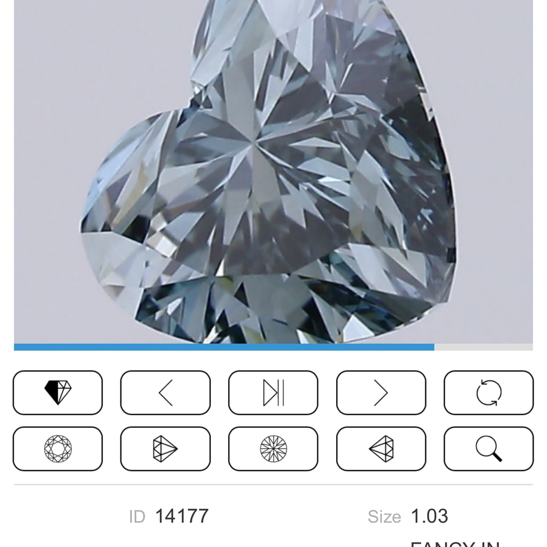 Loose Diamond - HEART 1.03ct Fancy Intense Greenish Blue VS1: Loose Diamond - HEART 1.03ct Fancy Intense Greenish Blue VS1 Source: This is a real non-mined Diamond that has been grown in a lab Shape: HEART Carats: 1.03 Color: Fancy Intense Greenish Blue Certific