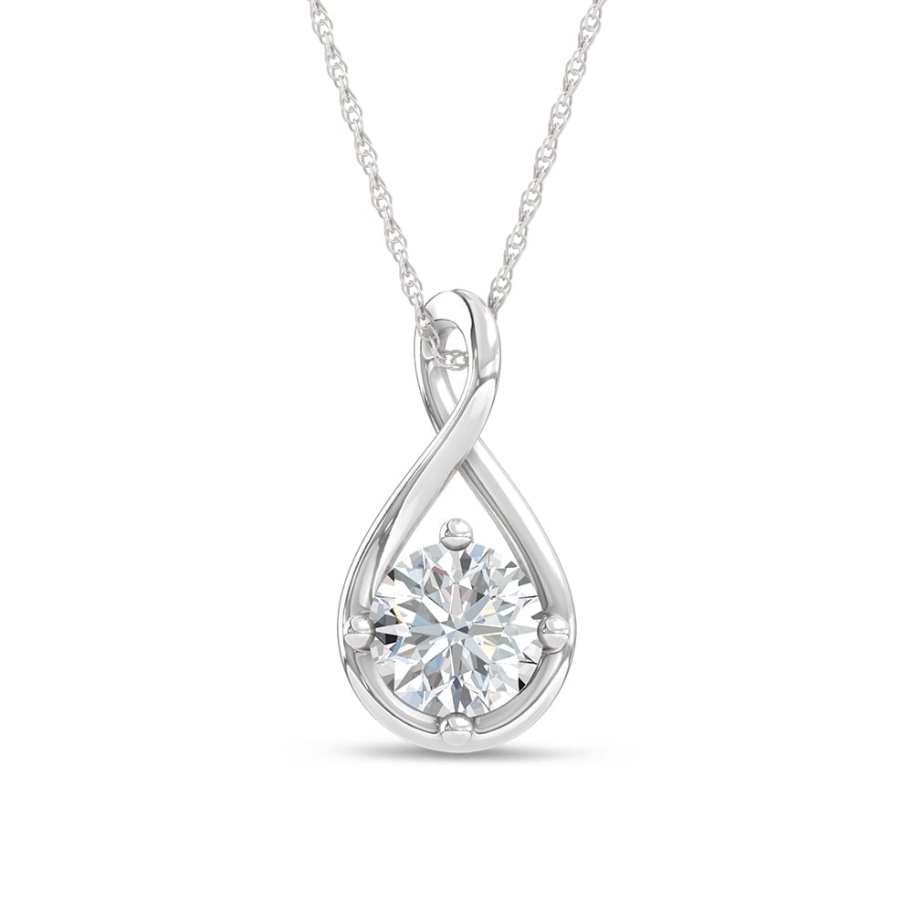 10K White Gold Lab Grown Diamond 1 Ct.Tw. Fashion Pendant (Without Chain): 10K White Gold Lab Grown Diamond 1 Ct.Tw. Fashion Pendant (Without Chain) Polished 10K white gold frames lab-grown diamonds totaling 1 carat total weight in this elegant fashion pendant designed for